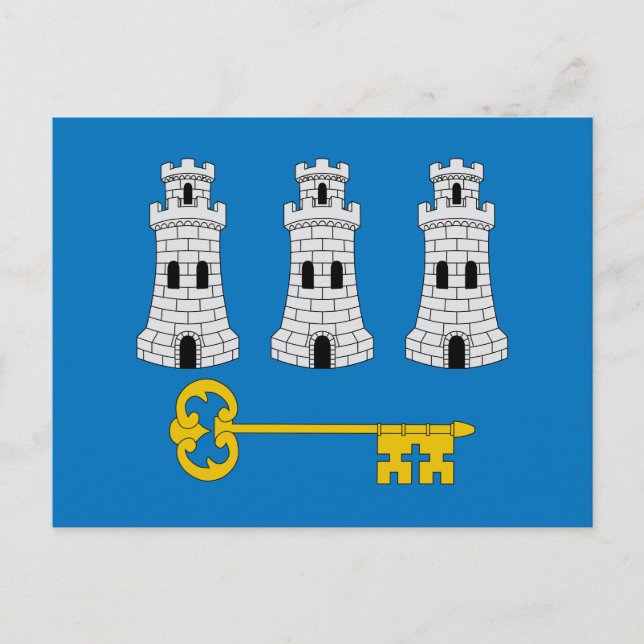 Bandera de La Habana, Cuba postal (Anverso)