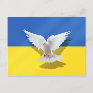 Bandera de la paloma de la paz de Ucrania Postal d