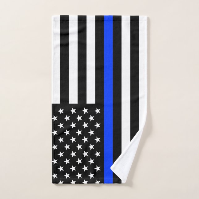 Bandera de la policía delgada de la línea azul (Toalla de mano)