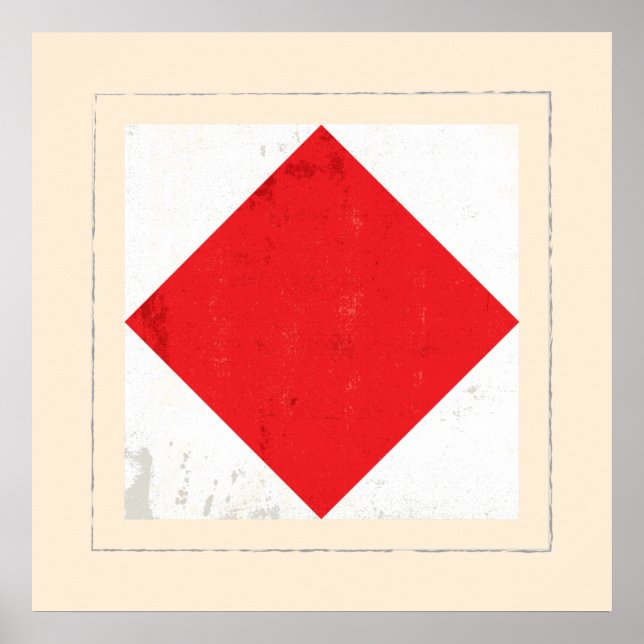 Bandera de la señal de la letra náutica "F" (Frente)