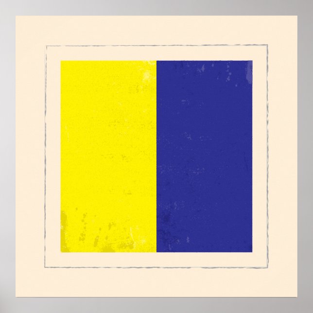 Bandera de la señal de la letra náutica "K" (Frente)