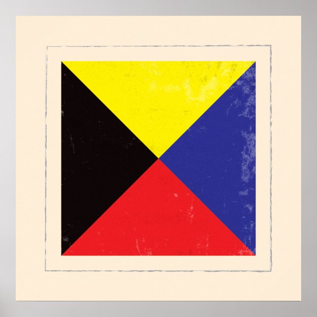 Bandera de la señal de la letra náutica "Z" (Frente)