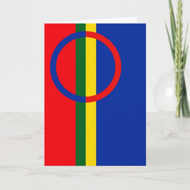 Bandera de la tarjeta de saludo del pueblo sami (Anverso)