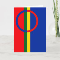 Bandera de la tarjeta de saludo del pueblo sami