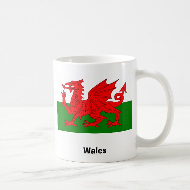 Bandera de la taza de café de País de Gales (Derecha)