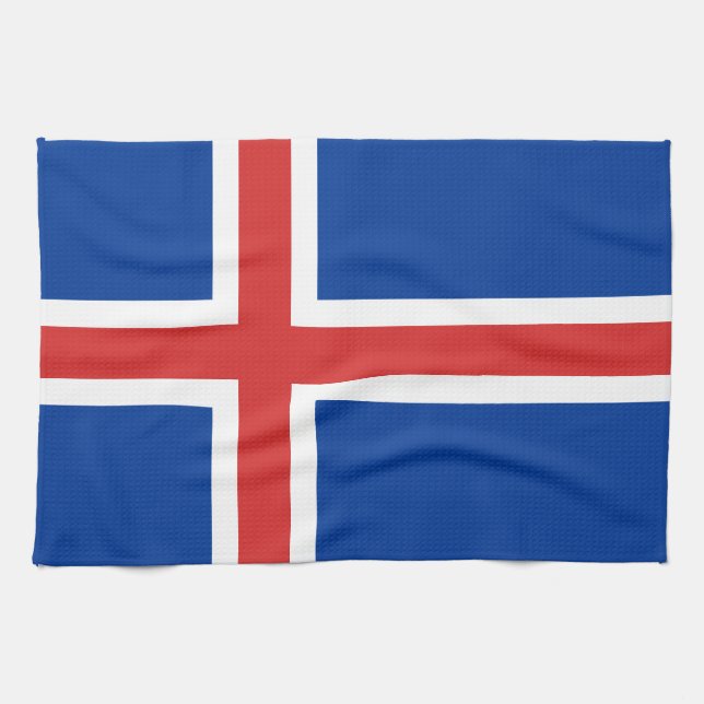 Bandera de la toalla de cocina de Islandia (Horizontal)