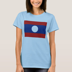 Bandera de Laos x Mapa camiseta