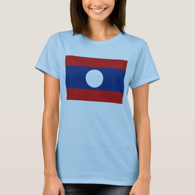 Bandera de Laos x Mapa camiseta (Anverso)