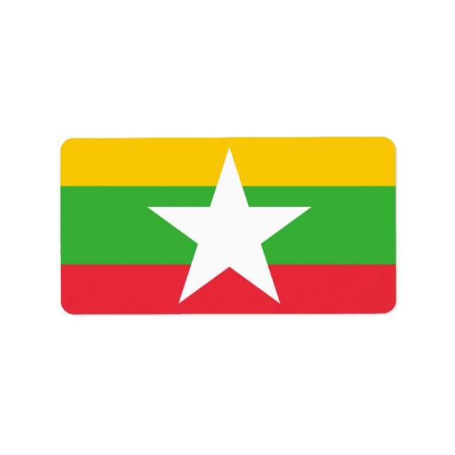 Bandera de las etiquetas de Myanmar (Frente)