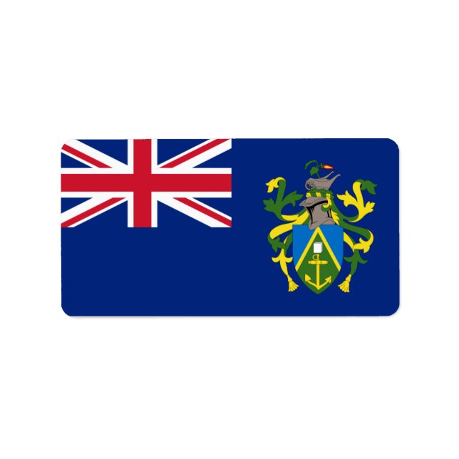 Bandera de las Islas Pitcairn  Etiquetas (Frente)