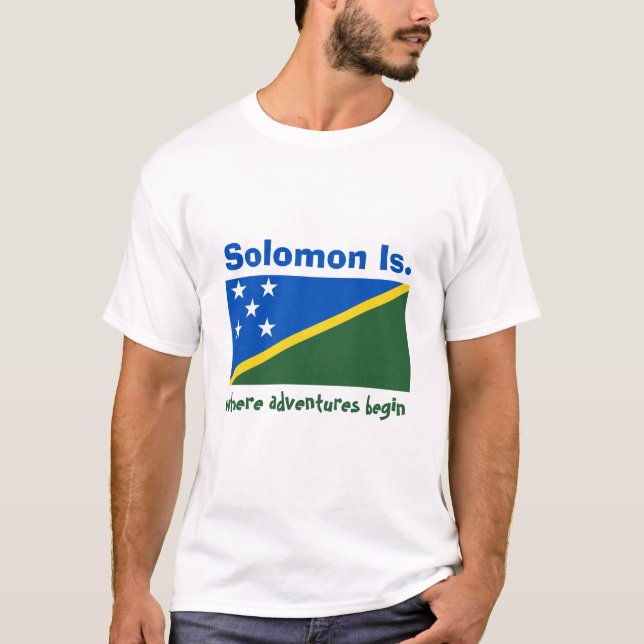 Bandera de las Islas Salomón + Mapa + Camiseta de  (Anverso)