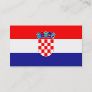 Bandera de las tarjetas de visita de Croacia