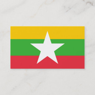 Bandera de las tarjetas de visita de Myanmar