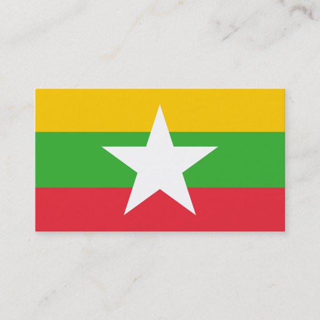 Bandera de las tarjetas de visita de Myanmar (Anverso)