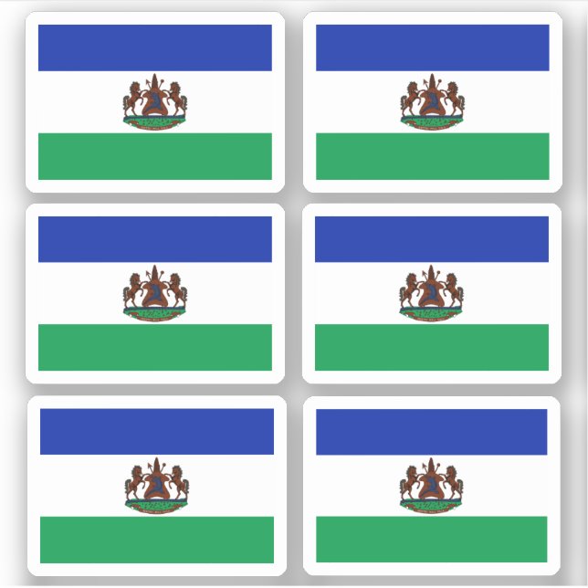 Bandera de Lesoto - Pegatina de colección (Anverso)