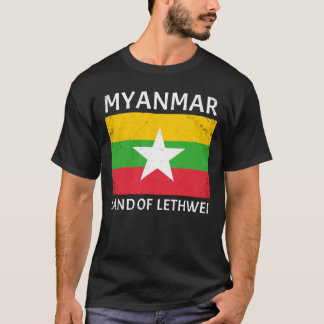 Bandera de Lethwei de la camiseta de Myanmar
