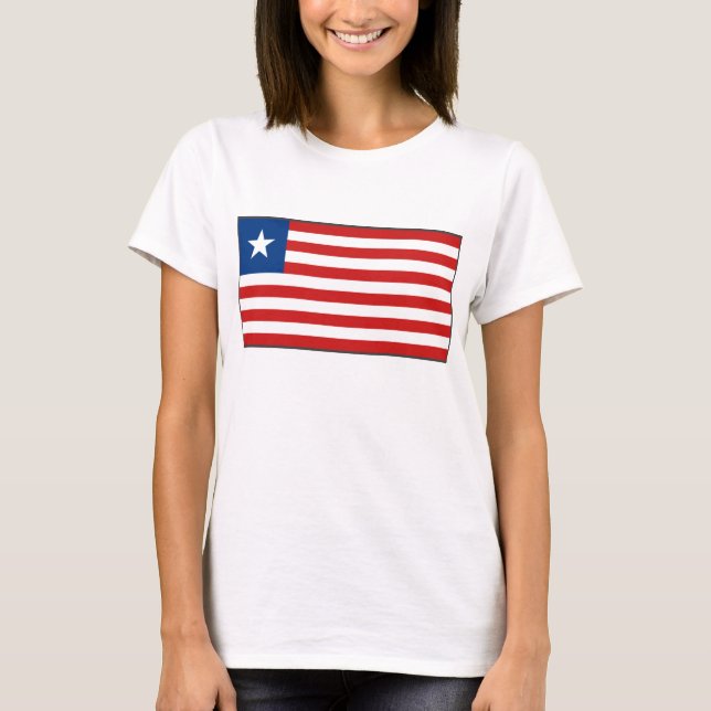 Bandera de Liberia x Mapa camiseta (Anverso)