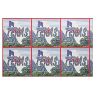 Bandera de los Bluebonnets de Tejas y tela del