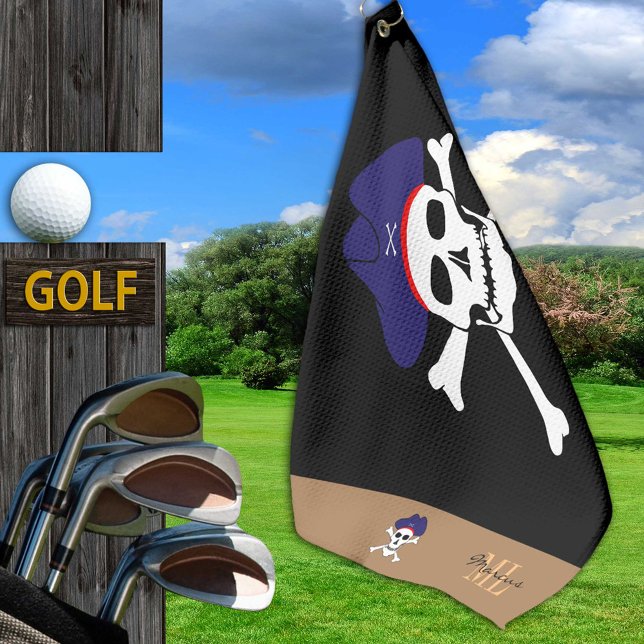 Bandera de los piratas y toalla de golf monogramad (Subido por el creador)