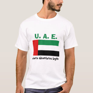 Bandera de los UAE + Mapa + Camiseta del texto