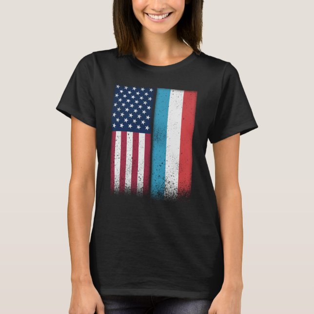 Bandera De Luxemburgo Camisa De Estados Unidos Y B (Anverso)