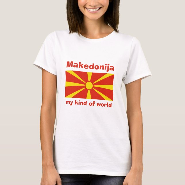 Bandera de Macedonia del Norte + Mapa + Camiseta d (Anverso)