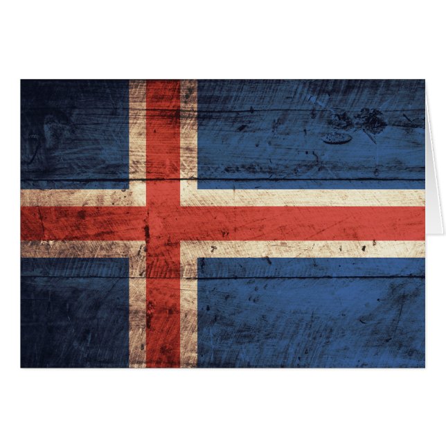 Bandera de madera de Islandia (Anverso (Horizontal))