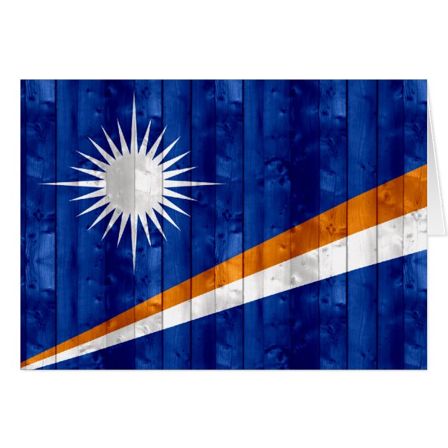 Bandera de madera de Marshallese (Anverso (Horizontal))