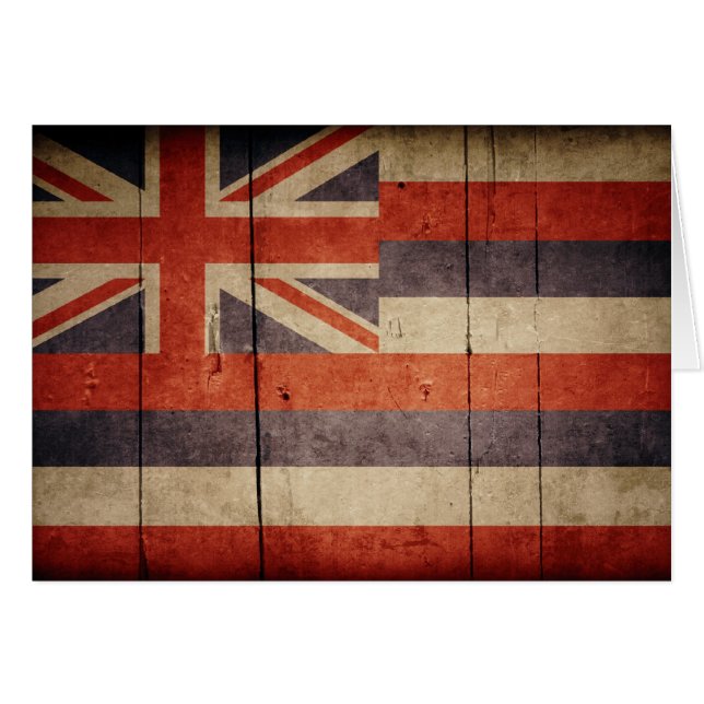 Bandera de madera rugosa de Hawaii (Anverso (Horizontal))