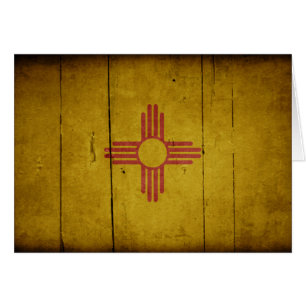 Bandera de madera rugosa de New México