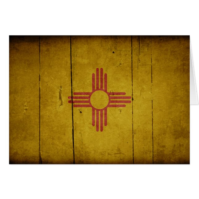 Bandera de madera rugosa de New México (Anverso (Horizontal))