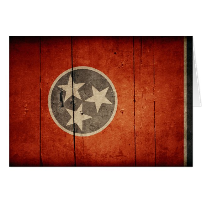 Bandera de madera rugosa de Tennessee (Anverso (Horizontal))
