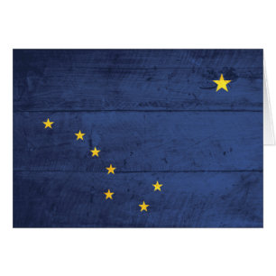 Bandera de madera vieja de Alaska