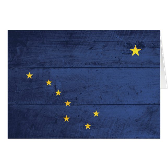 Bandera de madera vieja de Alaska (Anverso (Horizontal))