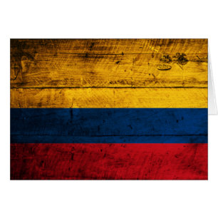 Bandera de madera vieja de Colombia