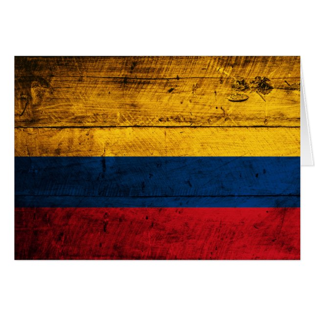 Bandera de madera vieja de Colombia (Anverso (Horizontal))
