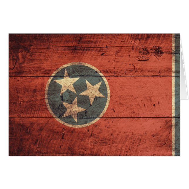 Bandera de madera vieja de Tennessee; (Anverso (Horizontal))
