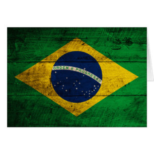 Bandera de madera vieja del Brasil