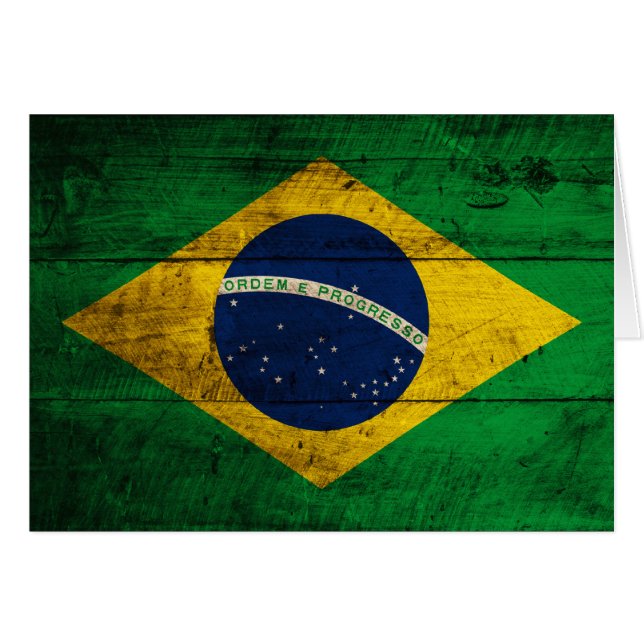 Bandera de madera vieja del Brasil (Anverso (Horizontal))