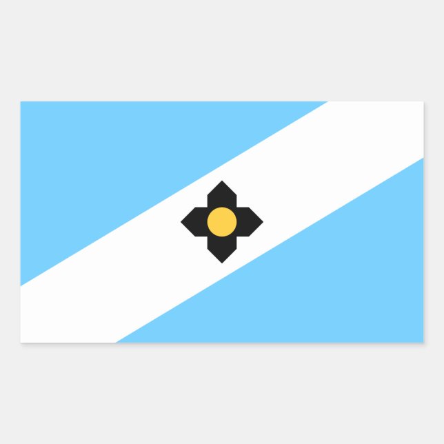 Bandera de Madison, Pegatina rectangular de Wiscon (Anverso)