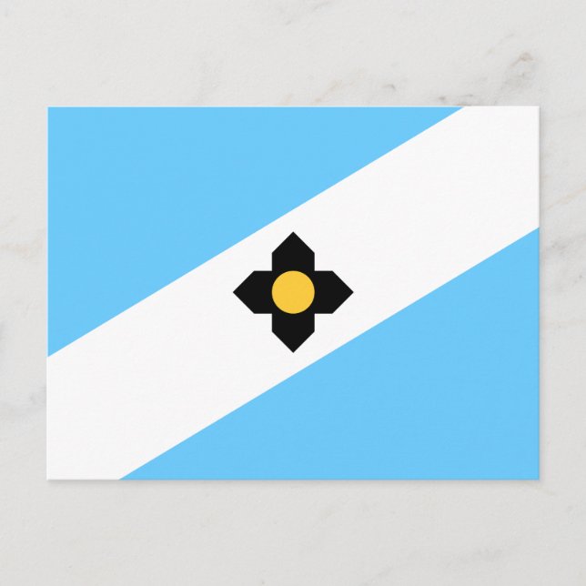 Bandera de Madison, postal de Wisconsin (Anverso)