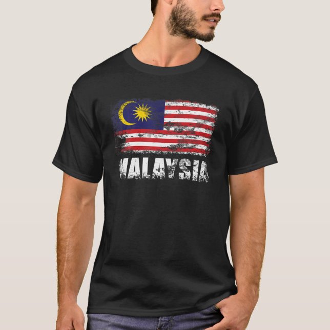 Bandera De Malasia Camiseta Tee Malasio (Anverso)