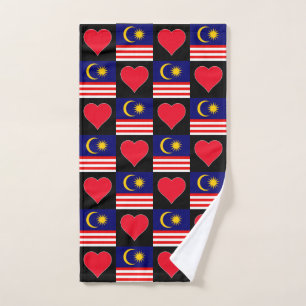 Bandera de Malasia y patrón cardíaco Orgullo malas