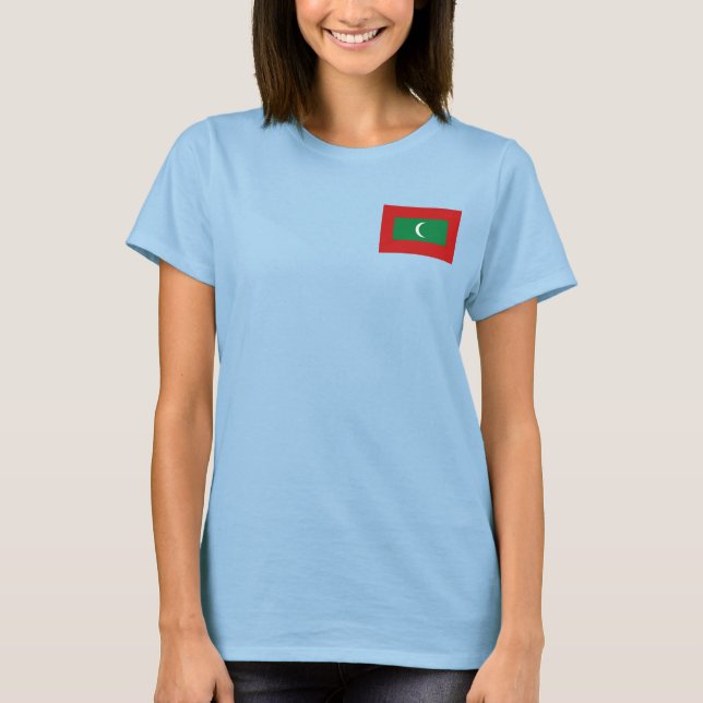 Bandera de Maldivas y mapa de camisetas dk (Anverso)