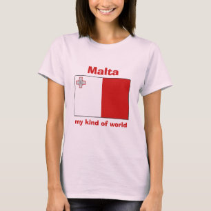 Bandera de Malta + Mapa + Camiseta del texto