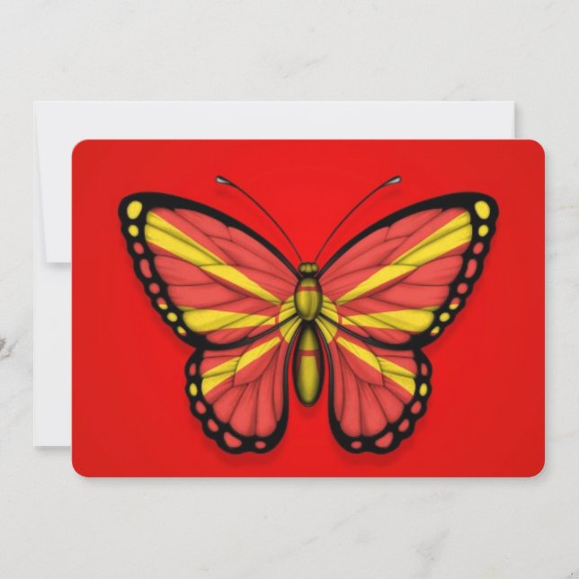 Bandera de mariposa macedonia en rojo (Anverso)