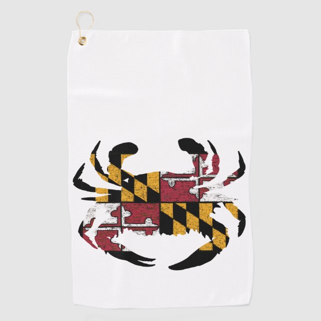 Bandera de Maryland Toalla de Golf de Cangrejo Azu (Anverso)