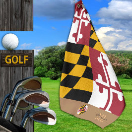 Bandera de Maryland y toalla de golf monogramada d