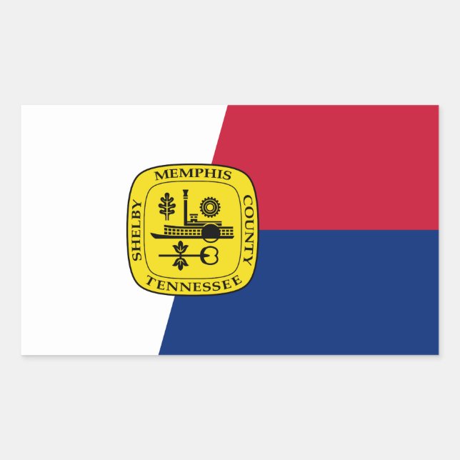 Bandera de Memphis, Pegatina rectangular de Tennes (Anverso)