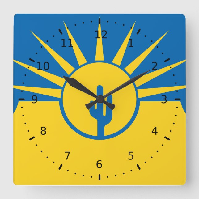 Bandera de Mesa, reloj de pared cuadrado de Arizon (Anverso)